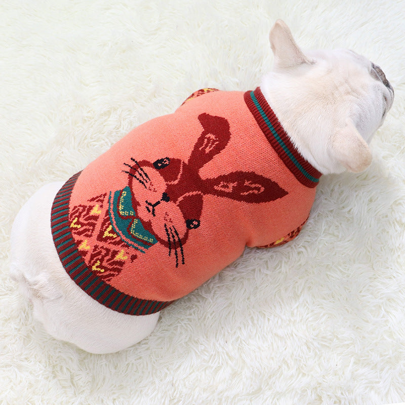 Nordic Bunny Cotton Dog Sweater