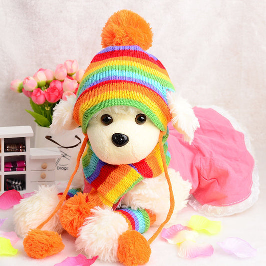 Three-Piece Cute Pet Hat Scarf Foot Cover