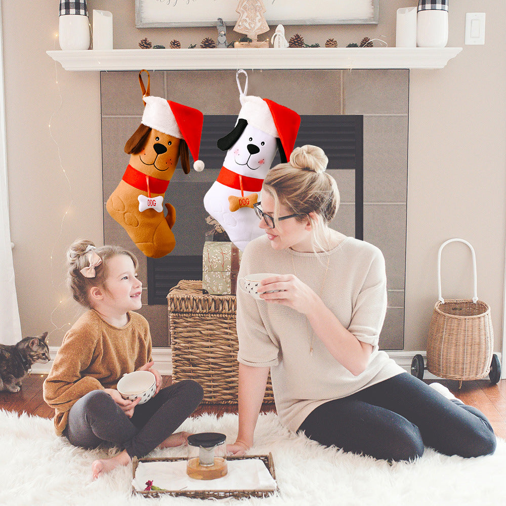Christmas Santa Dog Gift Stocking