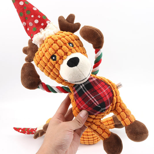 Christmas Reindeer Pet Dog Plush Squeaky Toy