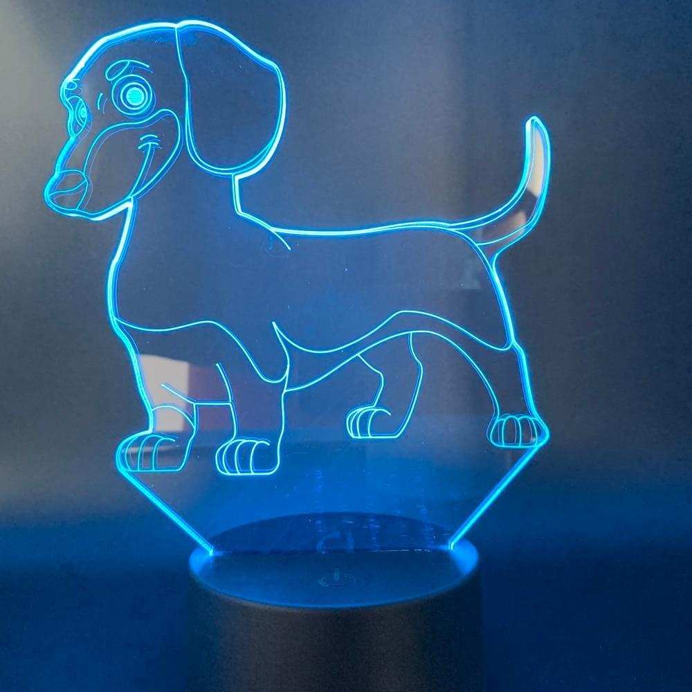 Dachshund 3D Night Light  Decorative Desk Light USB Battery