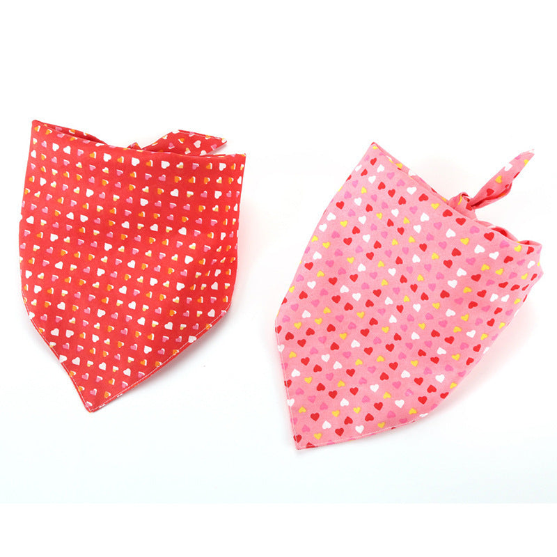 Pet Dog Triangle Scarf Valentine's Day Theme Party Saliva Towel