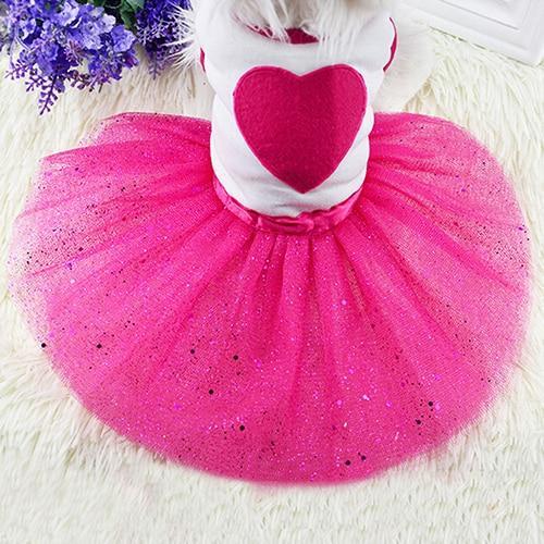 Heart Valentines Day Dog Dress in Pink