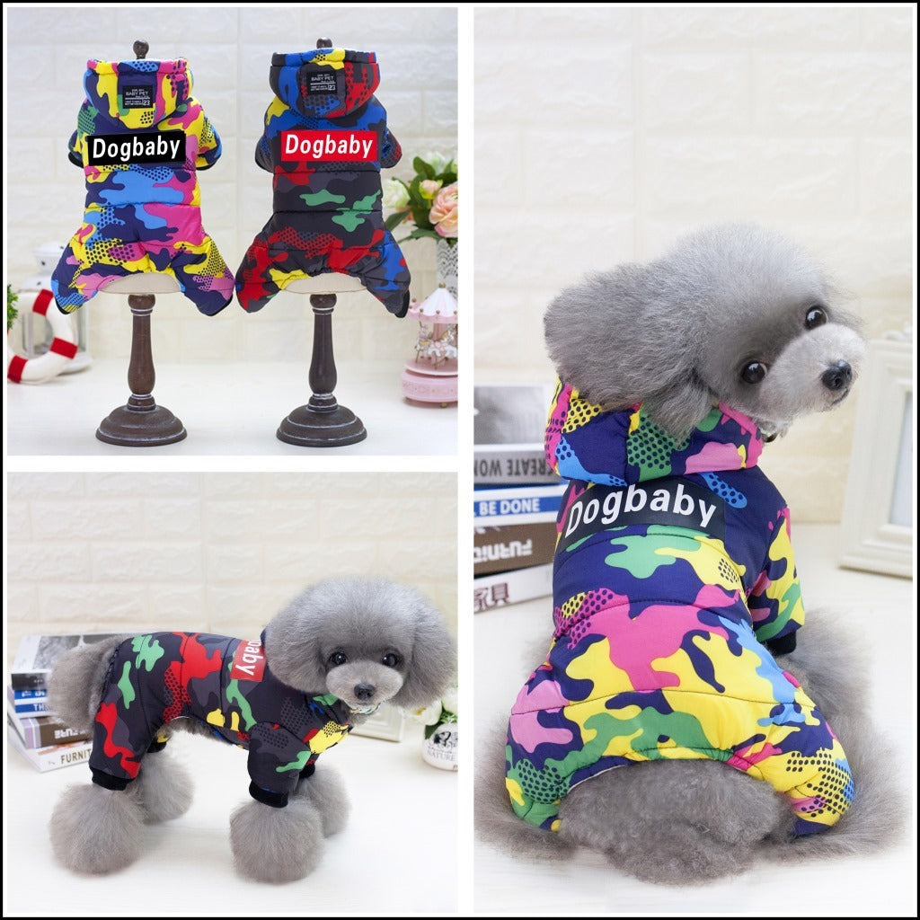 Colorful Camouflage Dogbaby Dog Snow Suit