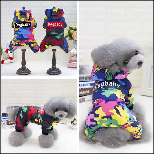 Colorful Camouflage Dogbaby Dog Snow Suit