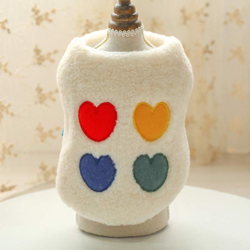 Warm Four-Color Love Vest Rainbow Clothes