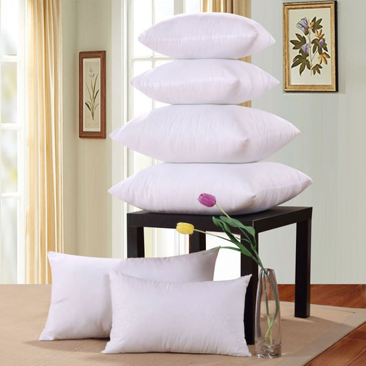 Brushed Polyester Cloth Pillow Core in sizes 35x50, 40x40, 45x45, 45x70, 45x72, 50x50, 55x55, 60x60, 65x65