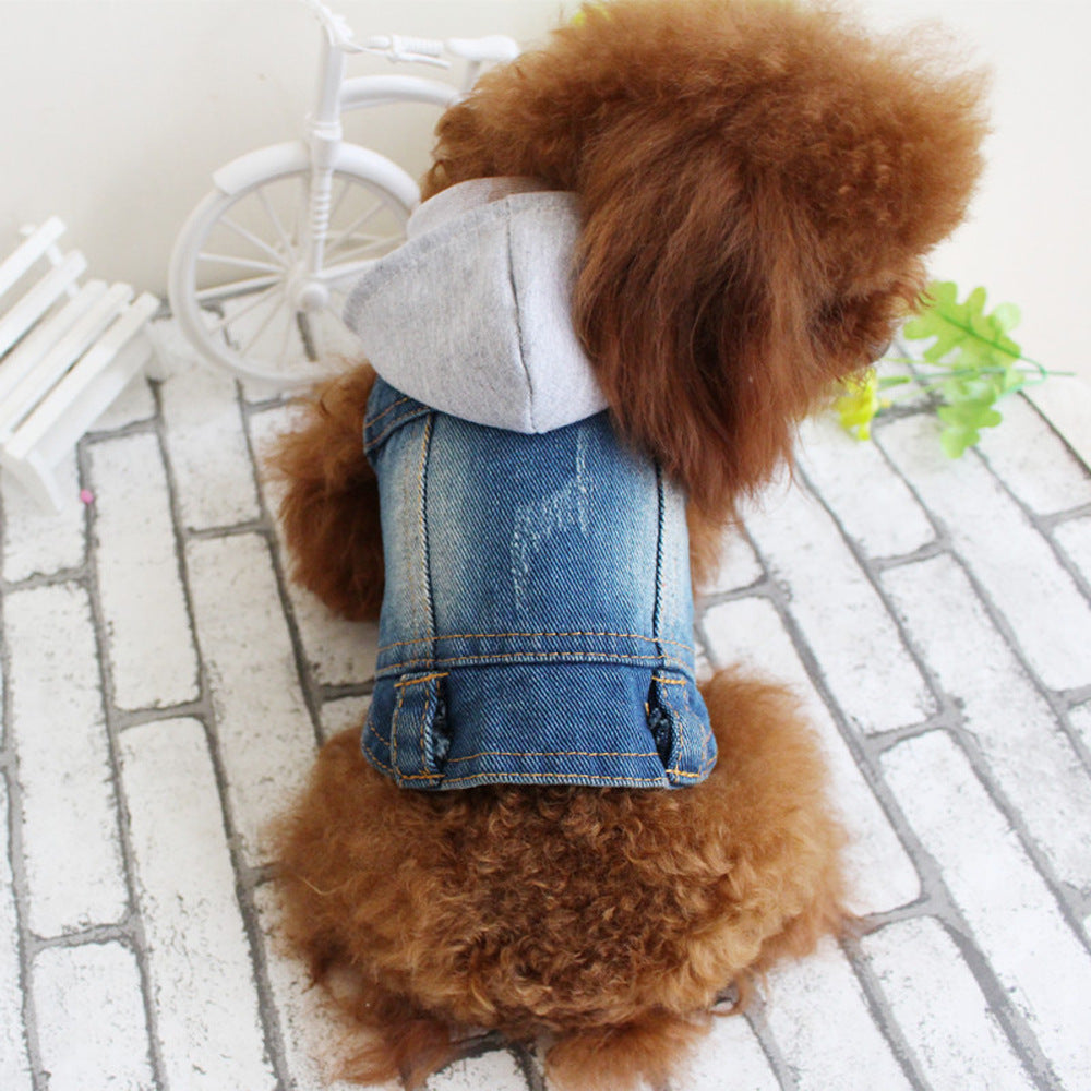 Hooded Jean Dog Vest