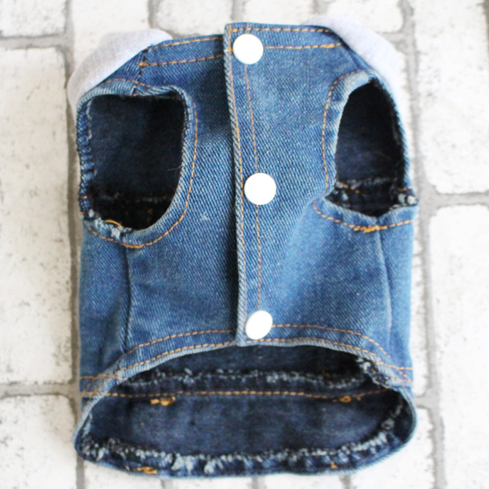 Hooded Jean Dog Vest