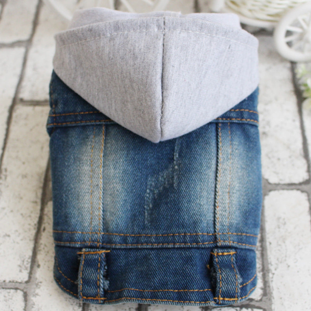 Hooded Jean Dog Vest