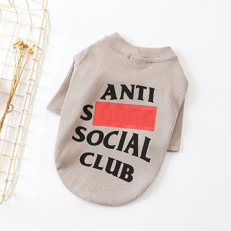 Cotton Anti Social Club Dog Tee-shirt in Pink and Gray