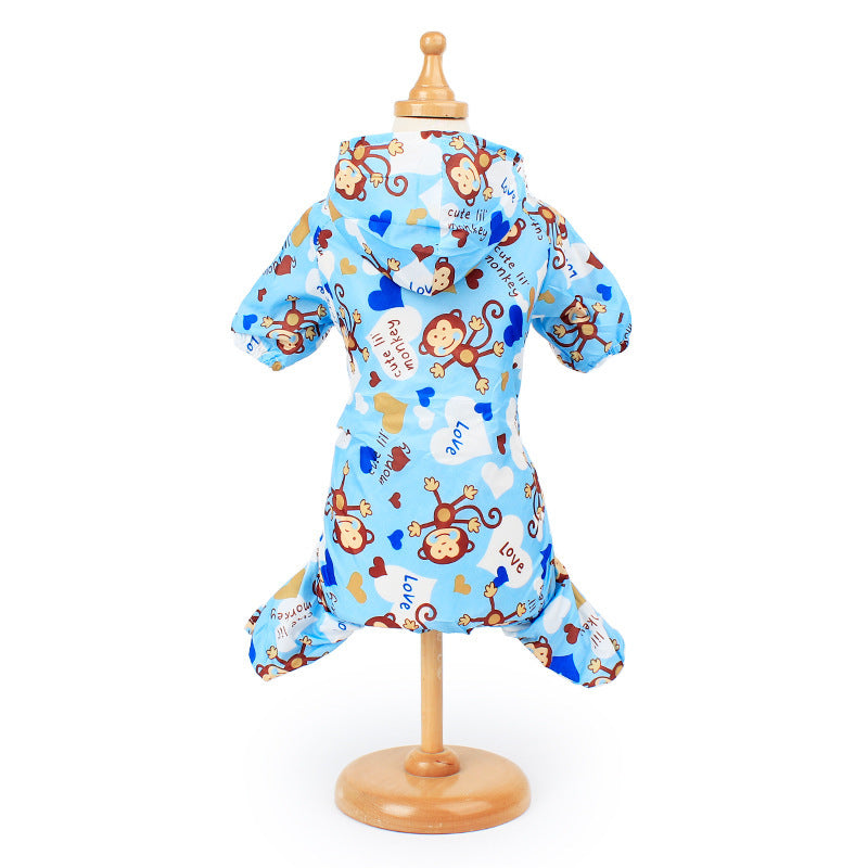 Cute printed pet raincoat