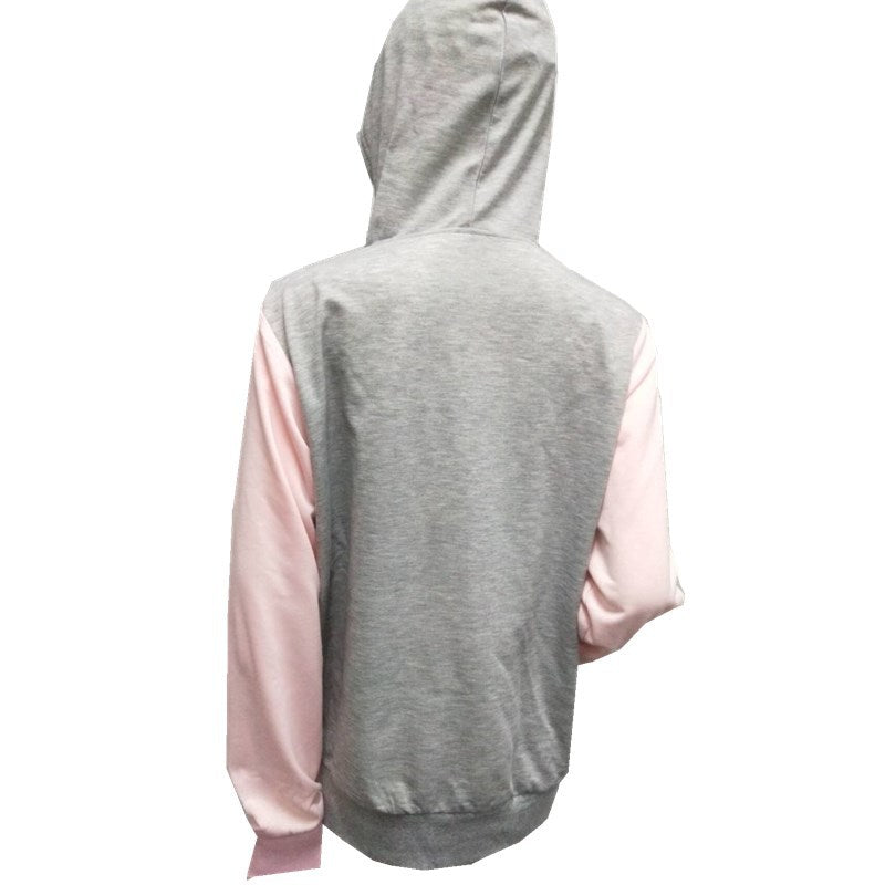 Women's Pawprint Long-sleeved Light Weight Hoodie in Gray Black or Pink