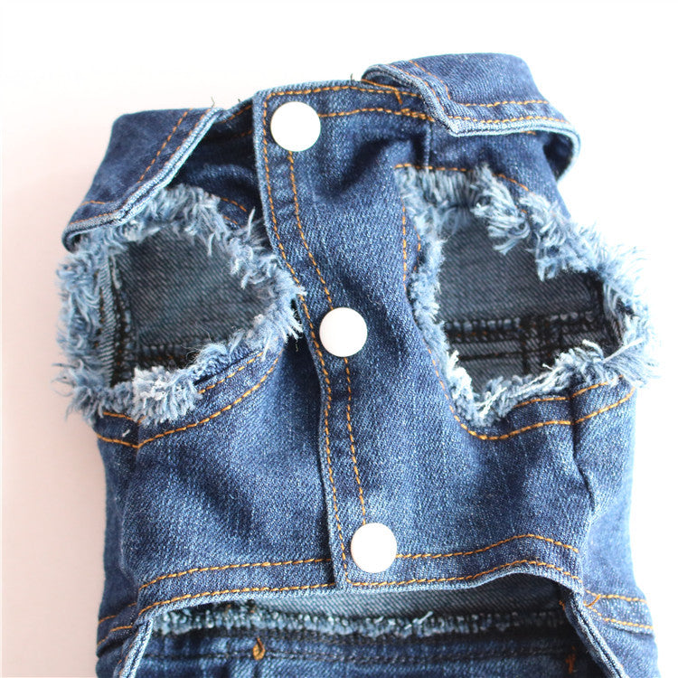 Retro Jeans Denim Dog Vest in Blue