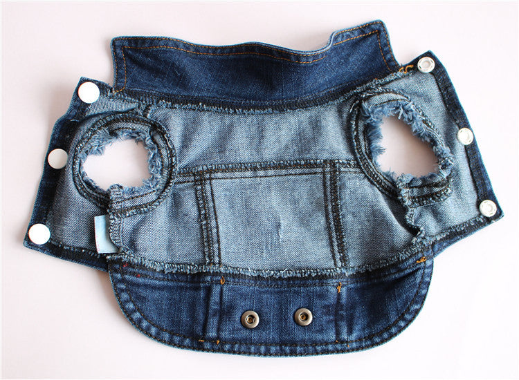 Retro Jeans Denim Dog Vest in Blue