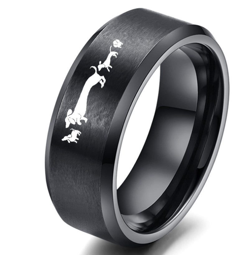 Men's Dachshund Stainless Steel Ring