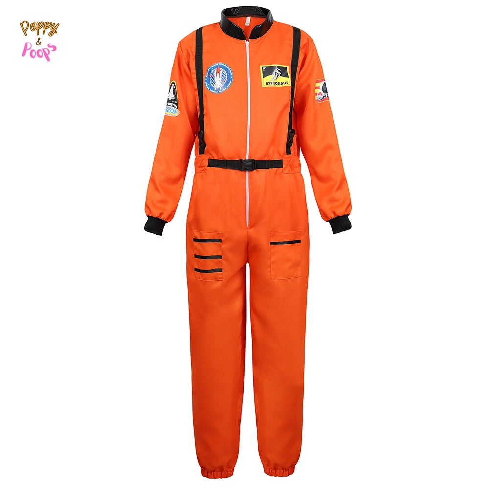 Matching Adult Astronaut Flight Suit Costume orange for men sold by Poopy and Poops General Pet Store poppyandpoops.ca