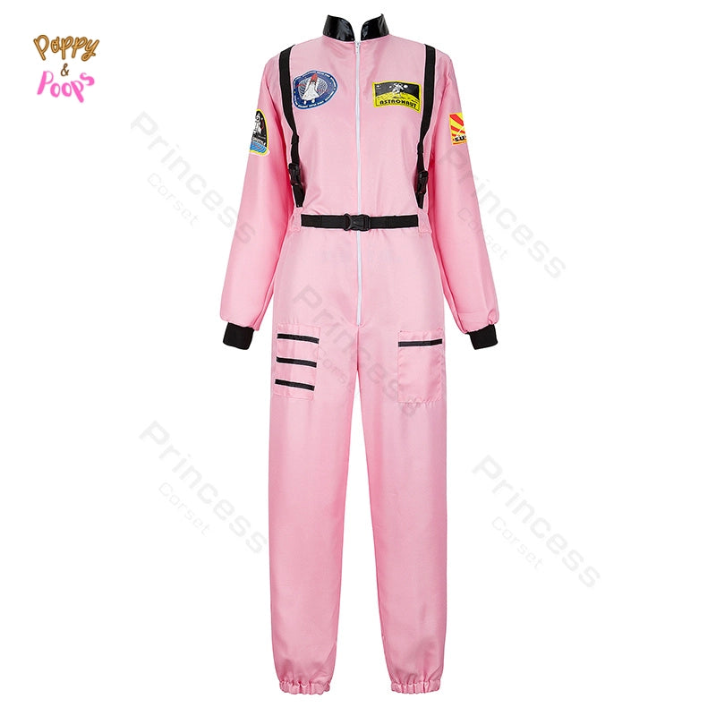 Matching Adult Astronaut Flight Suit Costume pink for women sold by Poopy and Poops General Pet Store poppyandpoops.ca
