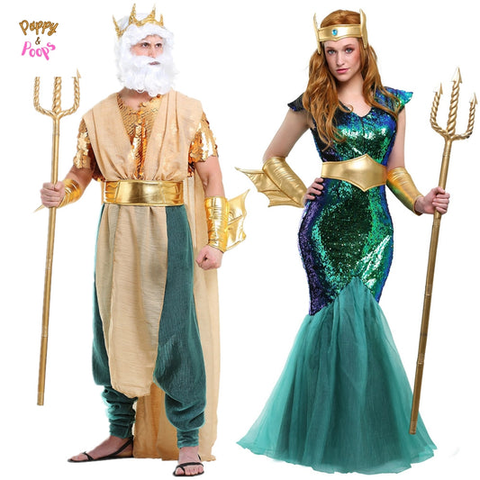 Halloween Costumes for Men Women Little Mermaid And Triton sold by Poopy and Poops General Pet Store poppyandpoops.ca
