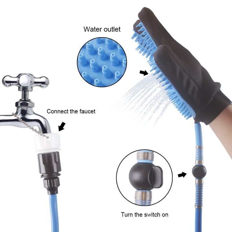 Pet Dog Handheld Shower Glove Bathing Shower Tool