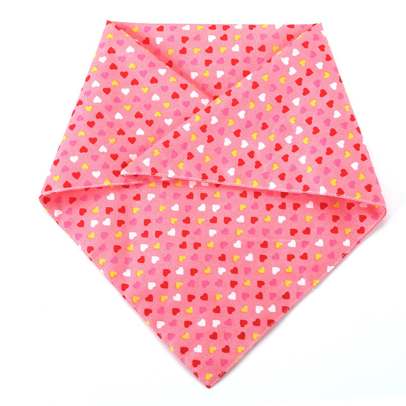 Pet Dog Triangle Scarf Valentine's Day Theme Party Saliva Towel