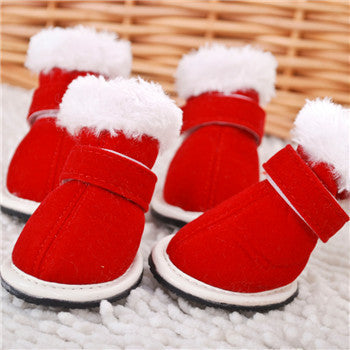 Red Christmas Mr. and Mrs. Claus Dog Boots