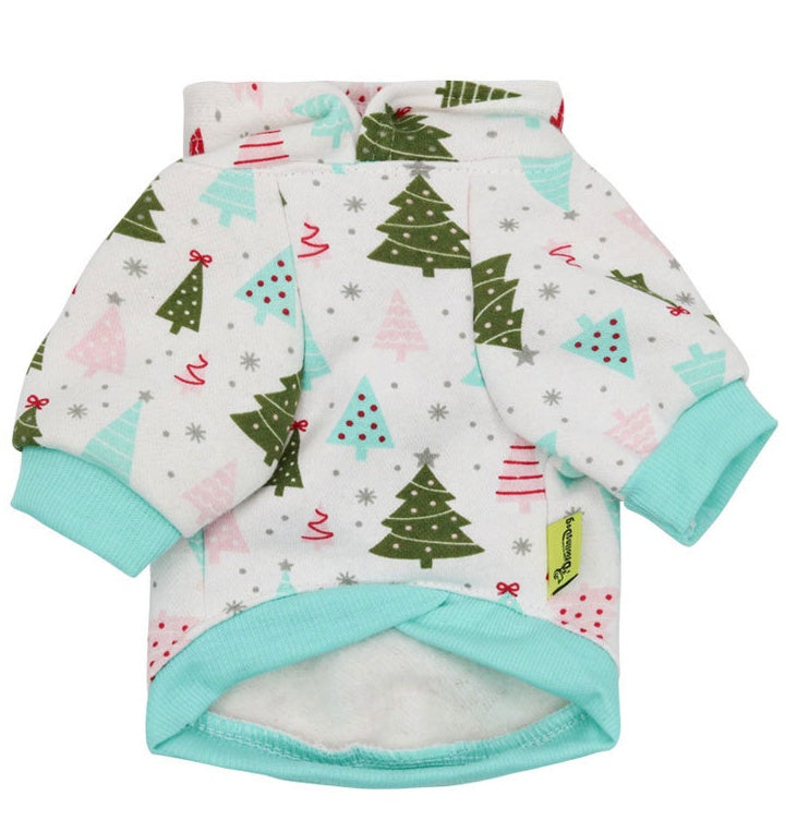 Fleece Christmas Tree, Gingerbread Man Holiday Dog Hoodie Sweater