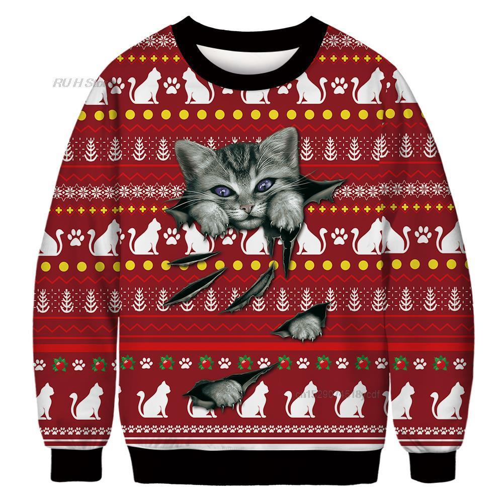 Unisex Animal Print Ugly Christmas Sweater