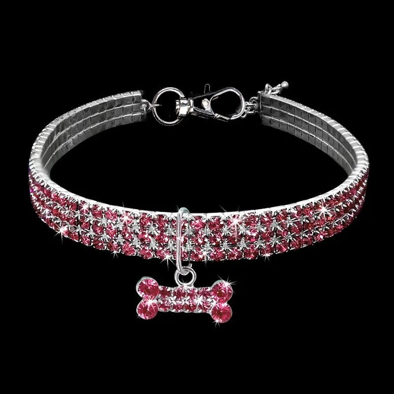 Exquisite Bling Crystal Dog Collar sold by Poopy and Poops General Pet Store poppyandpoops.ca