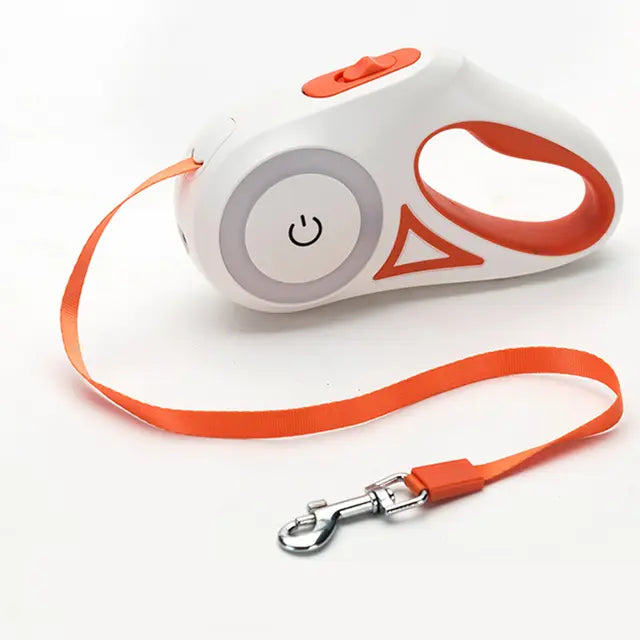 Led Lights Dog Leash Orange 3 Meter sold by Poopy and Poops General Pet Store poppyandpoops.ca