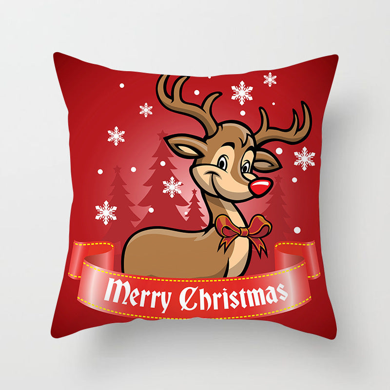 Pug Dog Print Christmas Pillowcase