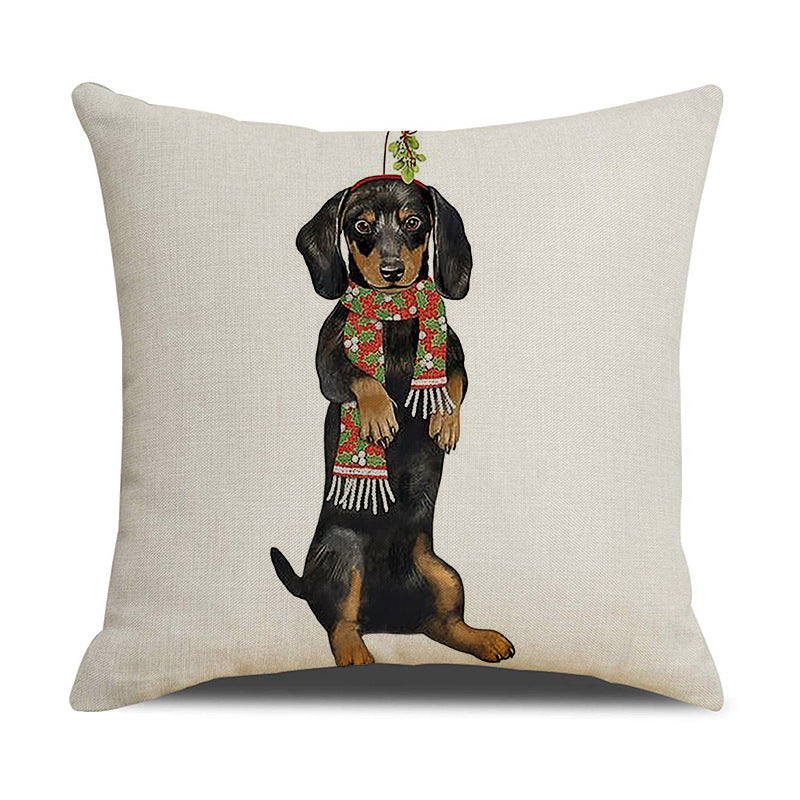 Lab and Dachshund  Animal Printed Christmas Pillowcase