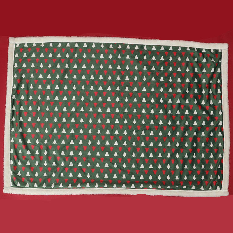 Soft Cotton Christmas Dog Bed with a Waterproof Bottom and Removable Cover in Red and Green