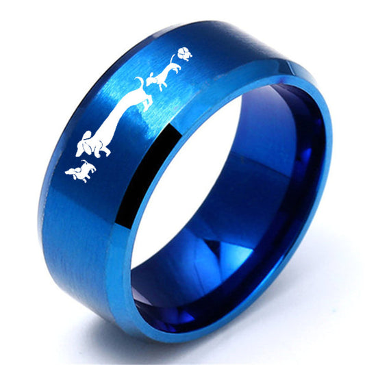 Men's Dachshund Stainless Steel Ring