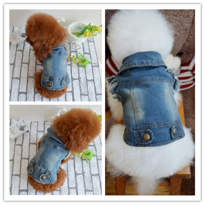 Retro Jeans Denim Dog Vest in Blue