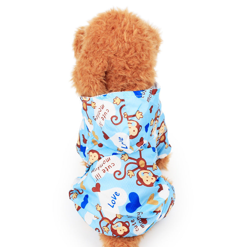 Cute printed pet raincoat