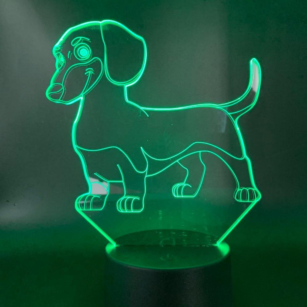 Dachshund 3D Night Light  Decorative Desk Light USB Battery