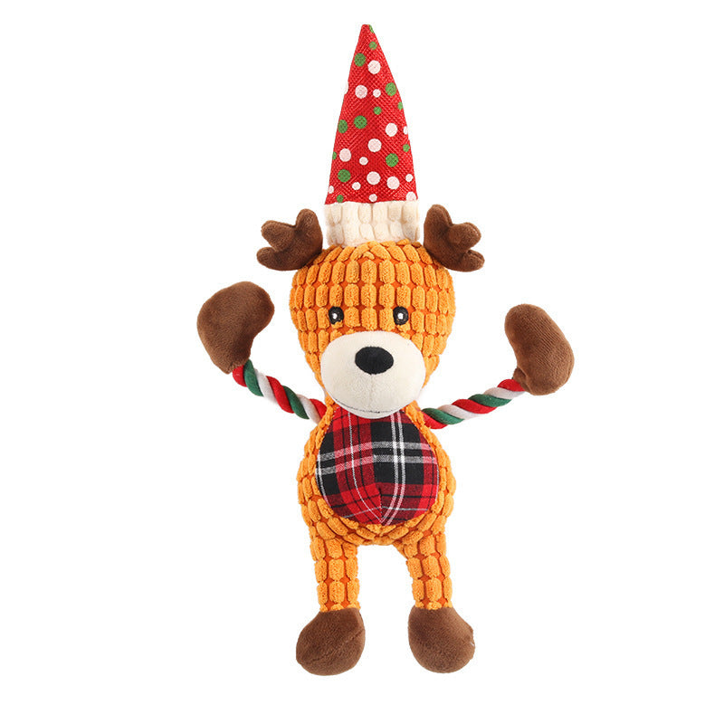 Christmas Reindeer Pet Dog Plush Squeaky Toy