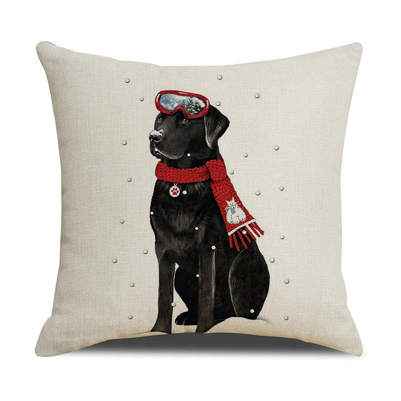 Lab and Dachshund  Animal Printed Christmas Pillowcase