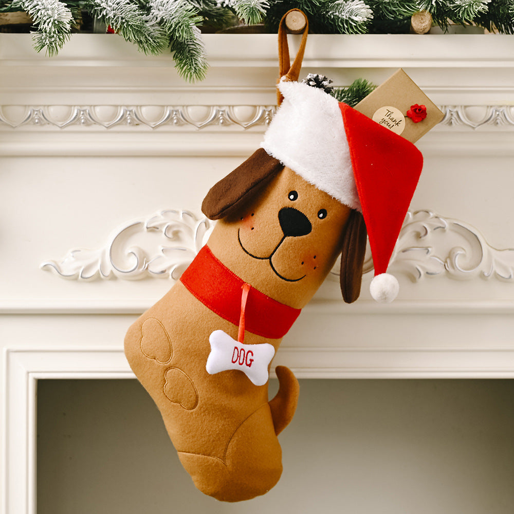 Christmas Santa Dog Gift Stocking