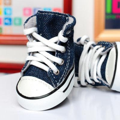 Denim High Top Dog Sneakers