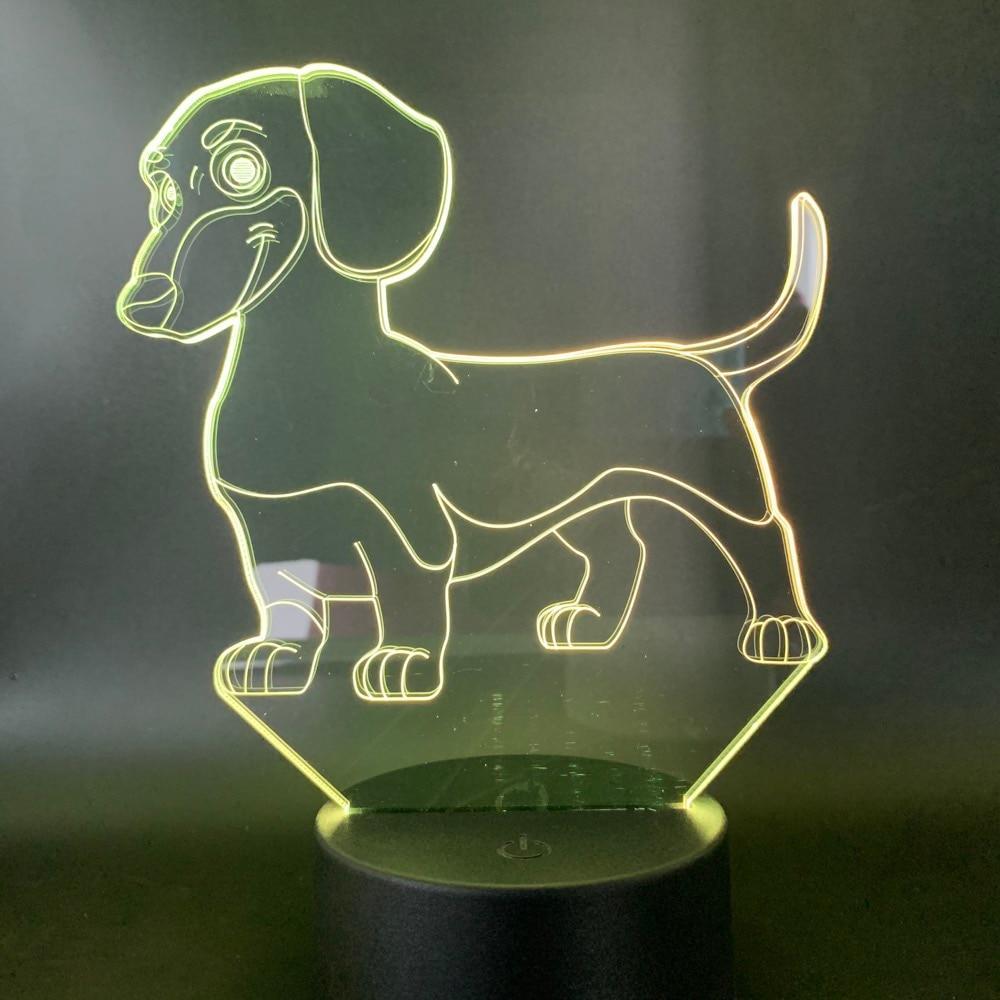 Dachshund 3D Night Light  Decorative Desk Light USB Battery