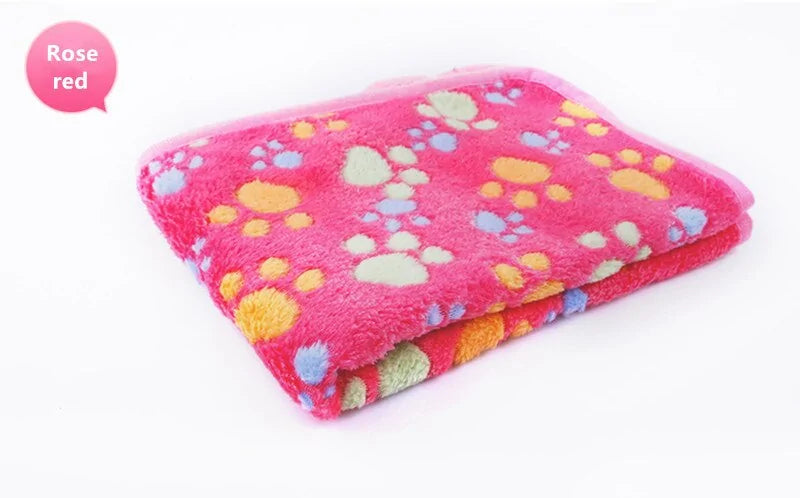 Floral Pet Sleep Warm Paw Print Bed Pink 60*40CM sold by Poopy and Poops General Pet Store poppyandpoops.ca