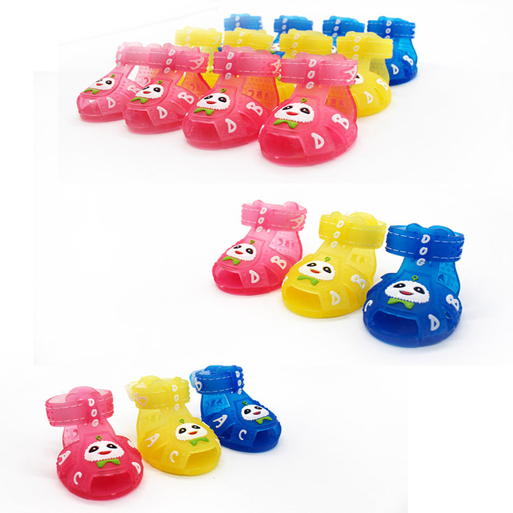 Teddy Bear Jelly Dog Sandals Shoes In Yellow Pink and Blue