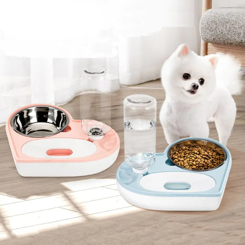 Heart Shaped Water and Food Bowl sold by Poopy and Poops General Pet Store poppyandpoops.ca