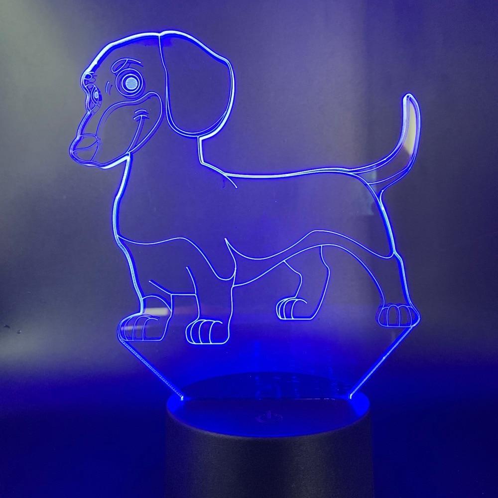 Dachshund 3D Night Light  Decorative Desk Light USB Battery