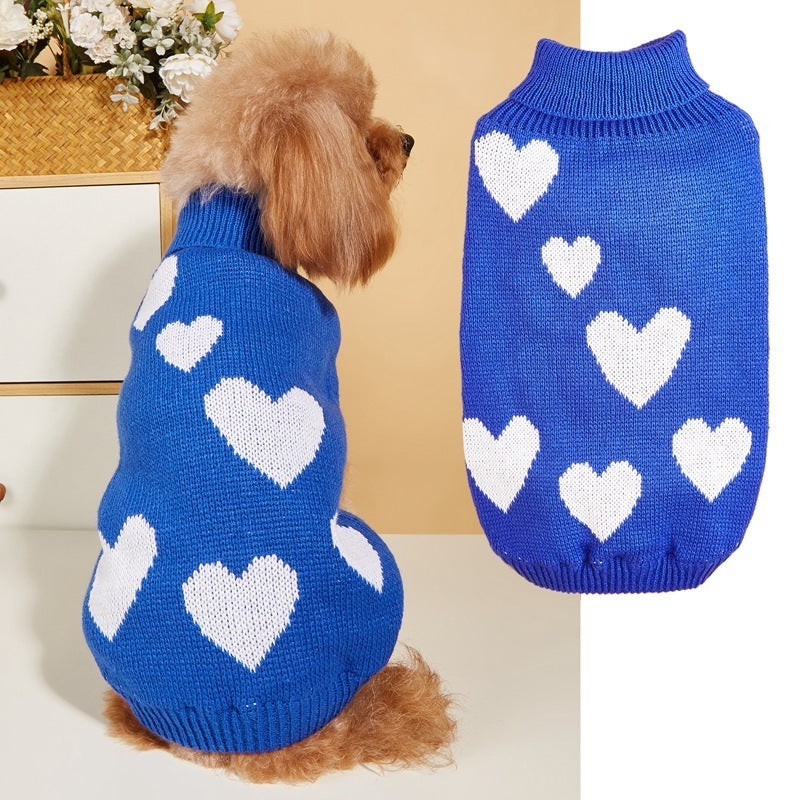 Heart Valentine's Day Knitted Dog Sweater