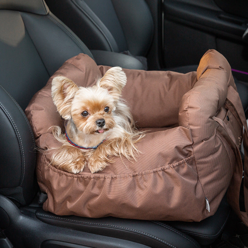 Padded Pet Dog Car Seat Carrying Bag in Pink Gray Blue and Brown