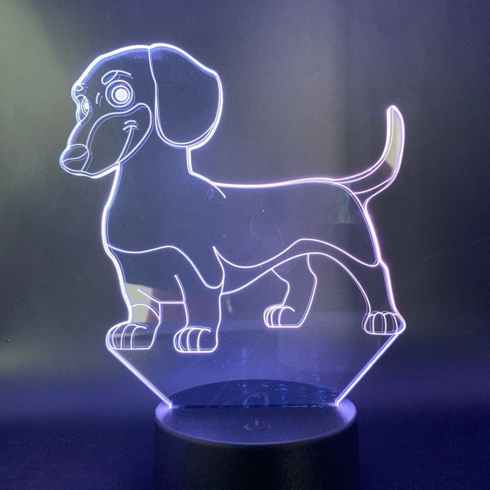 Dachshund 3D Night Light  Decorative Desk Light USB Battery