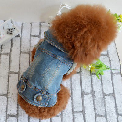 Retro Jeans Denim Dog Vest in Blue